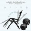 Zero Gravity Adjustable Lounge Chair Removable Cushion Cup Holder Tray