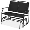 Mesh Patio Loveseat Swing Glider Rocker with Armrests