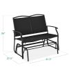 Mesh Patio Loveseat Swing Glider Rocker with Armrests