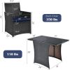 3-Piece Patio Furniture Outdoor Dining Set in Brown PE Rattan with Cushions
