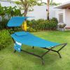 Polyester Chaise Lounge Chair Hammock with Canopy and Storage Bag