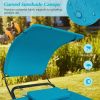 Polyester Chaise Lounge Chair Hammock with Canopy and Storage Bag