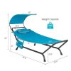 Polyester Chaise Lounge Chair Hammock with Canopy and Storage Bag