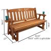 4ft Heavy Duty Porch Glider Bench with Cupholders - Made in USA