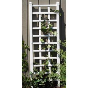 Wall Trellis in White Vinyl - Made in USA (size: 6.25 Ft)