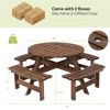 Wooden 8 Seater Picnic Table Umbrella Hole