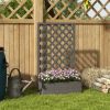 Outdoor Raised Garden Bed Planter Box with Lattice Trellis