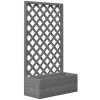 Outdoor Raised Garden Bed Planter Box with Lattice Trellis