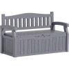 Heavy Duty Plastic Outdoor Storage Garden Bench Patio Deck Box