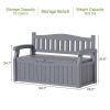 Heavy Duty Plastic Outdoor Storage Garden Bench Patio Deck Box