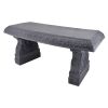 Outdoor Fiber-Clay Garden Bench in Stone Finish