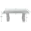 Outdoor Fiber-Clay Garden Bench in Stone Finish