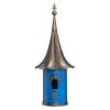 Outdoor Metal Birdhouse with Vintage Bronze Phonograph Style Roof
