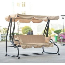 Outdoor Canopy Swing Patio Porch Shade Deck Bed (Color: Sand)