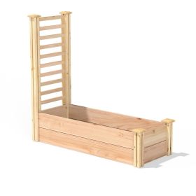Cedar Garden Bed with Trellis - Made In USA (Option: Raised, size: 16 In X48 In)