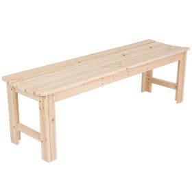 5-Ft Backless Garden Bench in Natural Wood (Color: Natural Yellow)