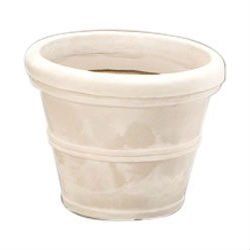 12-inch Diameter Round Planter Poly Resin (Color: Stone)