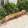 Outdoor Backless Wooden Garden Bench with Modern Arch Design