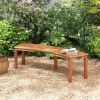 Outdoor Backless Wooden Garden Bench with Modern Arch Design