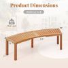 Outdoor Backless Wooden Garden Bench with Modern Arch Design