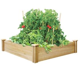 Cedar Raised Garden Bed - Made in USA (size: 4 Ft X 4 Ft X 10.5)