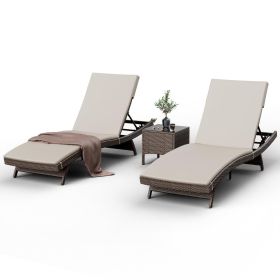 Pamapic Rattan Chaise Lounge Set (size: 3 Piece)