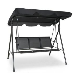3-person garden swing (Color: Black)