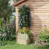 Galvanized Open Bottom Raised Garden Bed Planter with Tomato Cage Trellis