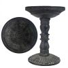 Outdoor Garden Fiberglass Bird Bath in Stone Finish