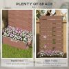 Raised Garden Bed Planter with Slatted Fence Trellis in Wood Finish