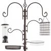 Complete Bird Feeder Set with Metal Stand Suet Water Bowl Tube and Tray