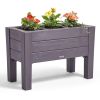 Rectangular Plastic Raised Garden Bed Planter Box