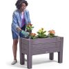 Rectangular Plastic Raised Garden Bed Planter Box