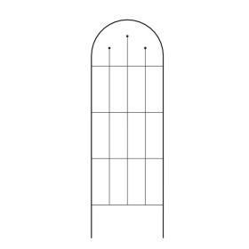 Outdoor 80-inch Tall Garden Trellis in Powder Coated Steel Finish (Color: Black)