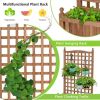 Outdoor Solid Wood Raised Garden Bed Mobile Planter Box with Trellis