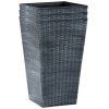 Set of 3 - Faux Rattan Plastic Tall Large Flower Pots