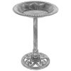 Outdoor Weather Resistant Polyresin Bird Bath in Rustic Aged Finish