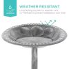 Outdoor Weather Resistant Polyresin Bird Bath in Rustic Aged Finish