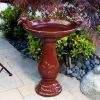 Outdoor Ceramic Birdbath in Antique Finish