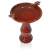 Outdoor Ceramic Birdbath in Antique Finish