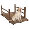 Outdoor 4-ft Wooden Garden Bridge in Rustic Wood Finish